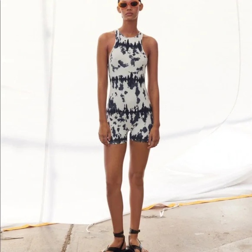 Chic Monochrome Tie-Dye Romper